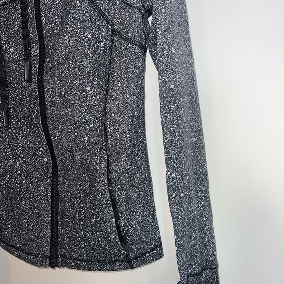 Lululemon Hooded Define Jacket Luminesce Splatter White Black size 8 - Picture 8 of 15
